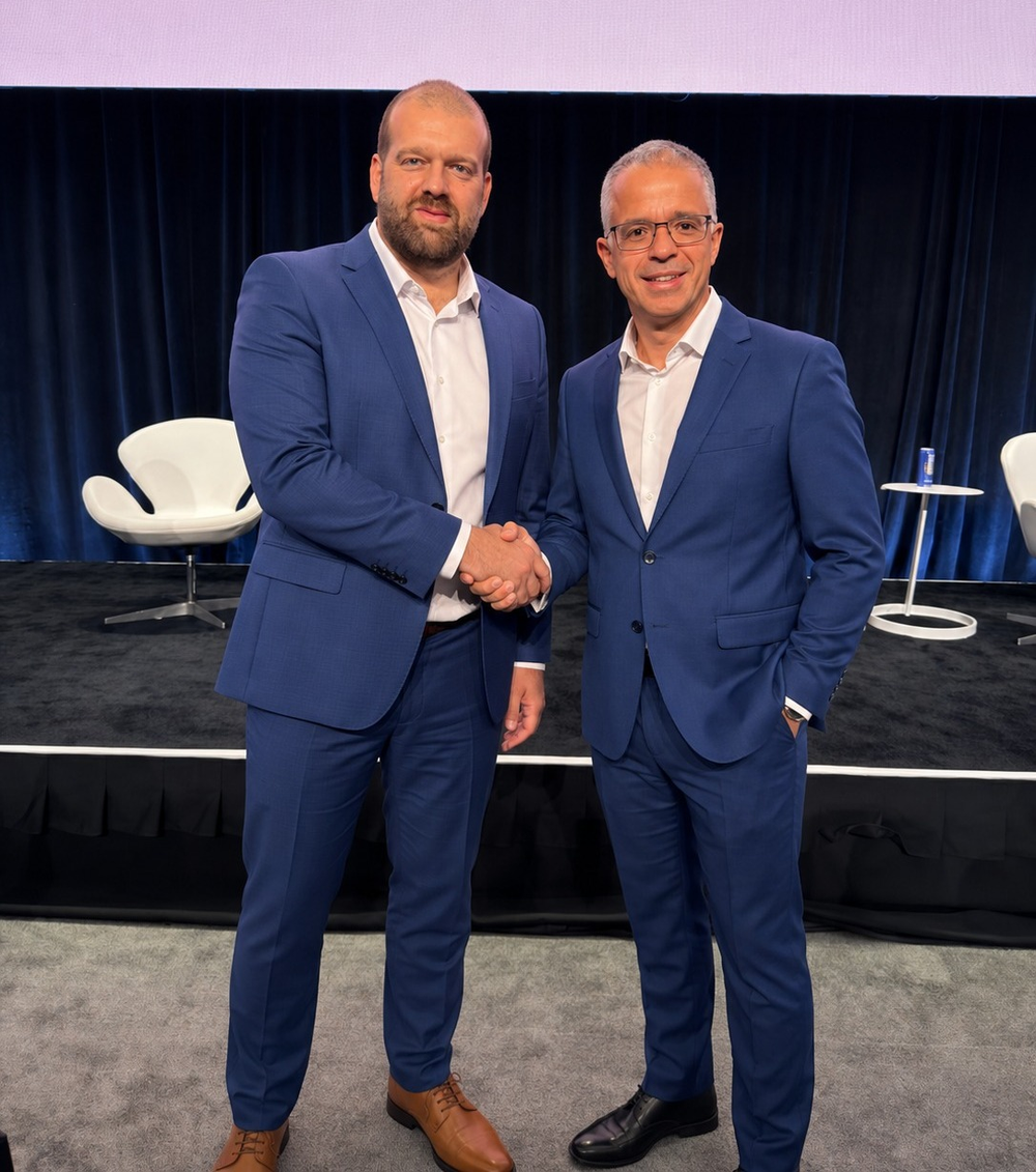 Augusto Cesar e Carlos Rodrigo, liderancas da Accerte, em evento da IBM